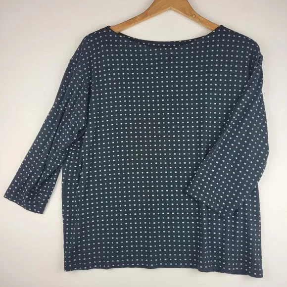 J Jill Wearever Collection Top Women Large Black Tunic Short Flowy Boat Neck - Picture 1 of 11